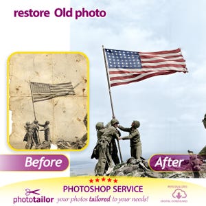 Restore Old Photo, Photo Editing, Repair and Colorize old images, Damaged Photos, Vintage photo Restoration, Torn & Scratched pictures, Gift
