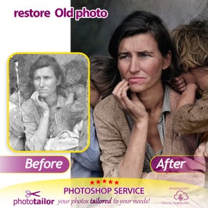 Restore Old Photo, Photo Editing, Repair and Colorize old images, Damaged Photos, Vintage photo Restoration, Torn & Scratched pictures, Gift
