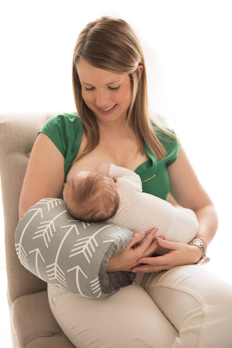 Breastfeeding Arm Pillow Gray White Arrow Travel Nursing Etsy