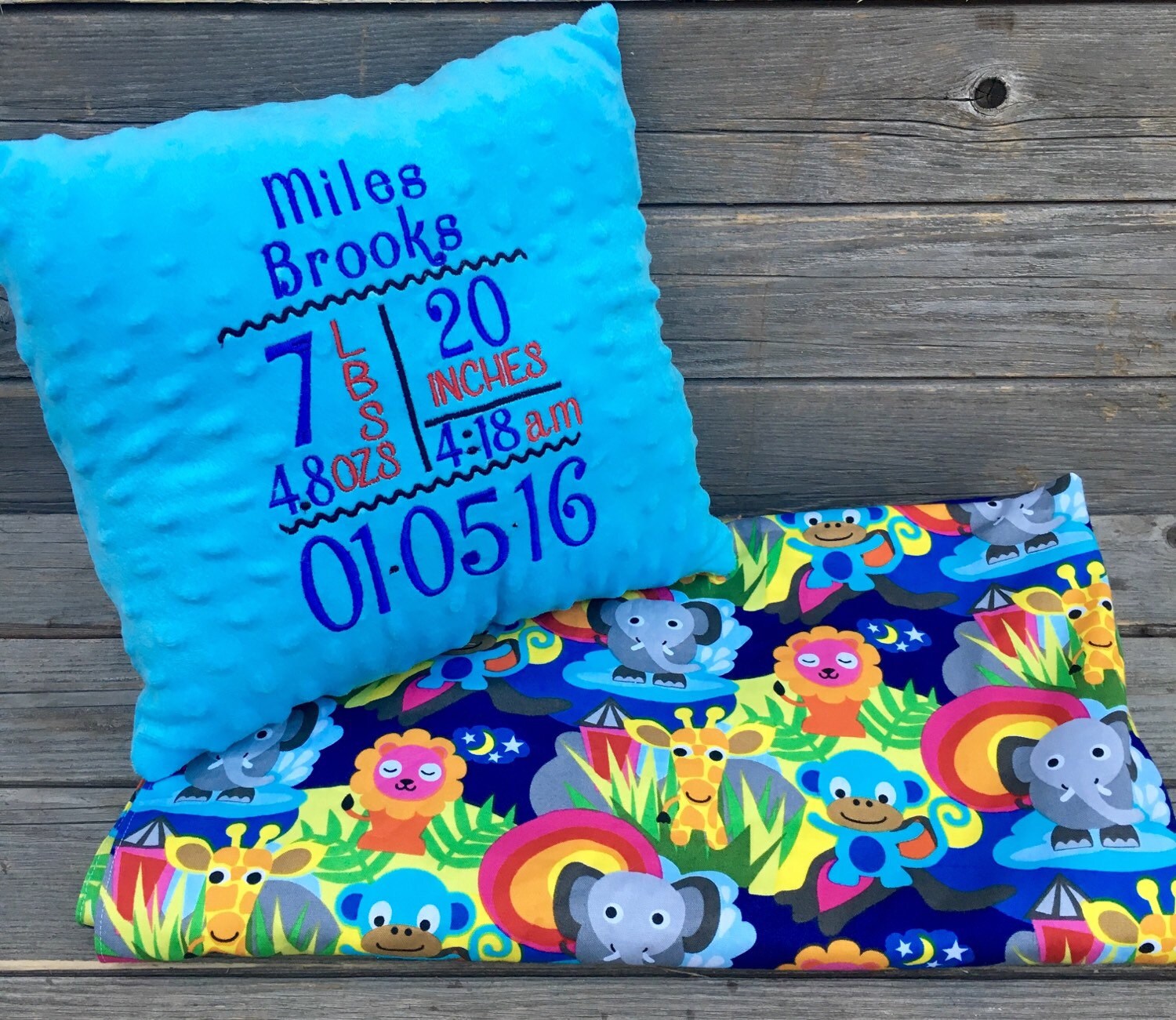 Personalized Baby Pillow/ Embroidered Minky Nursery Pillow Etsy