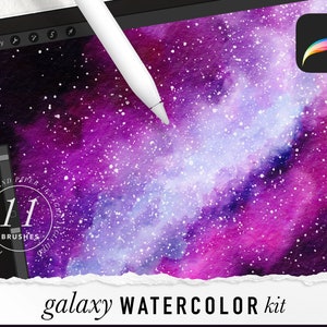 Galaxy-set voor aquarelverf voor Procreate