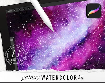 Galaxy Watercolor Painting kit for Procreate