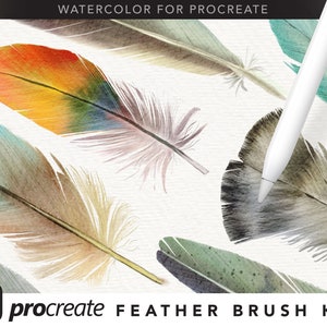 Watercolor Feather Brush Kit for Procreate