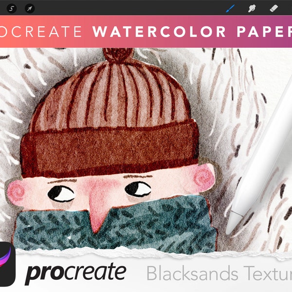 Papel de acuarela Blacksands para Procreate