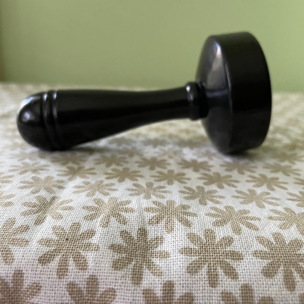Vintage darning mushroom, black finish, 4.5 inches long, turned handle