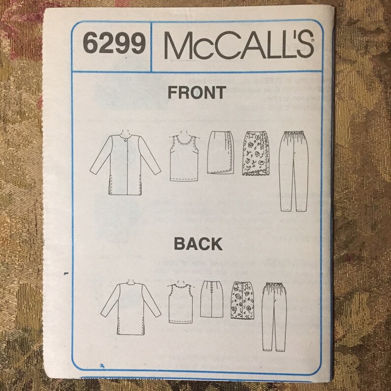 Mccalls 6299 Paper Sewing Pattern Easy Non Stop Wardrobe - Etsy
