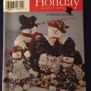 Simplicity, 7399, Holiday, Pattern, Snowmen, Snow Women, Clothes, by Faith Van Zanten, 22 and 33 inches