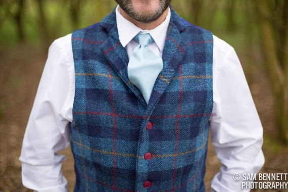 Harris Tweed Waistcoat Plaid Tartan 