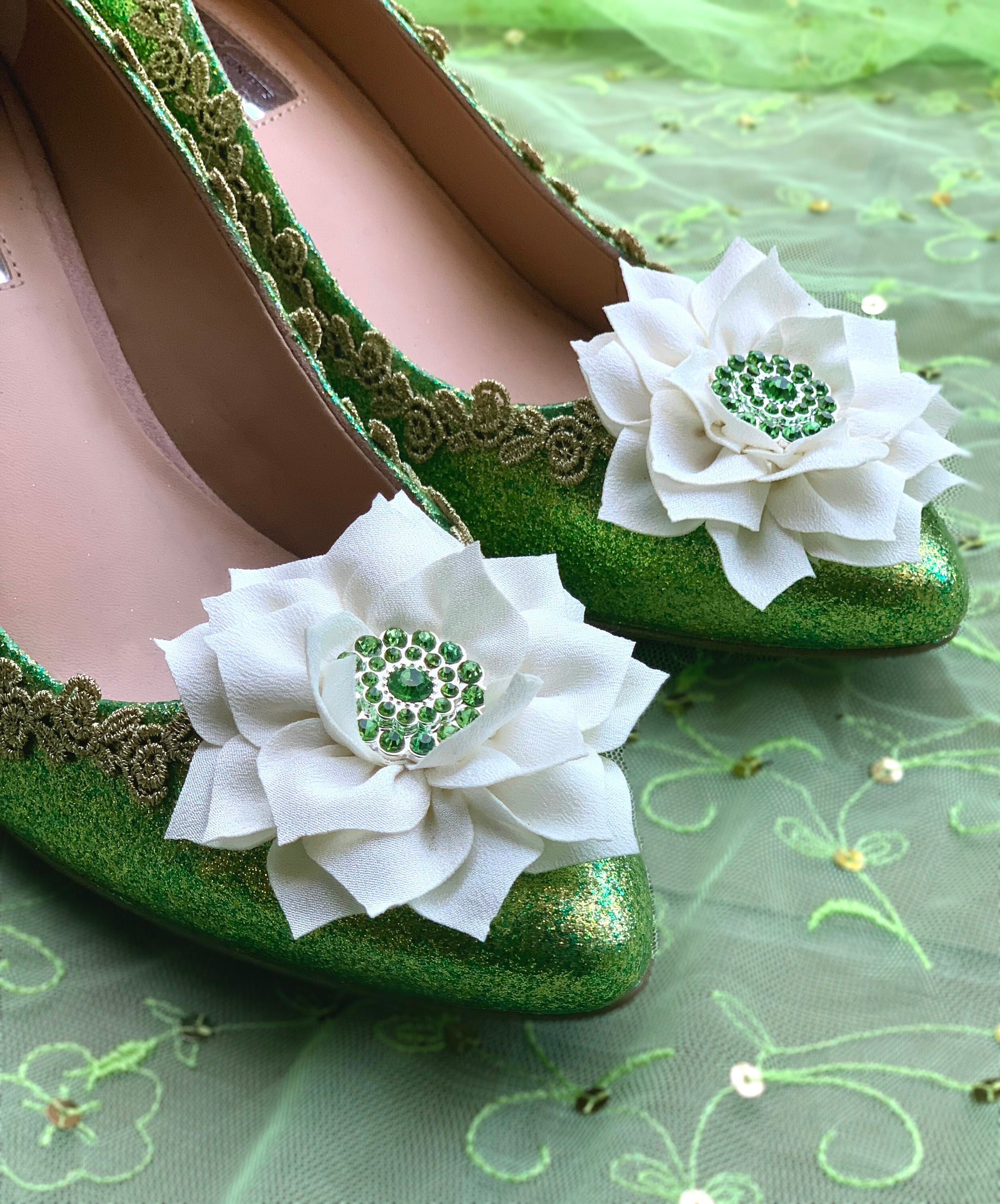 Adult Tiana Princess and The Frog Costume Cosplay Wedding Heels Shoes