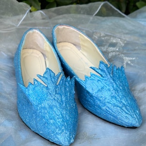 Adult Elsa Frozen Snow Queen film movie accurate inspired FLATS shoes