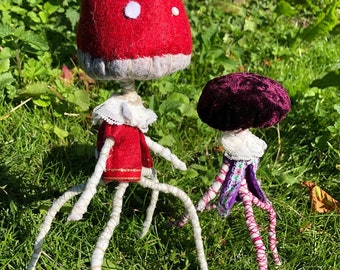 Cottagecore OOAK Handmade Mushroom Art Doll