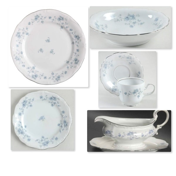 Bavarian Johann Haviland Blue Garland Dinner - 4 or 8 Place Setting- (24 or 48 pieces) - 14 Inch Platter -  FREE Shipping