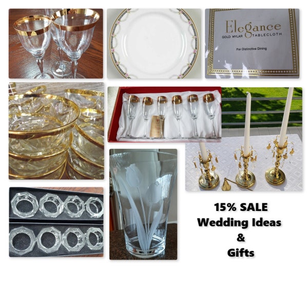 SUMMER WEDDING SALE - Antique Dinnerware Sets - Crystal - Vases - Tableware - Silver - More