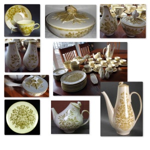 Red Wing Damask 227 22 Pieces-Coffee Pot- Gravy - Cups Saucers - Salt Pepper Shakers -  Replacemet Pieces   LOOK