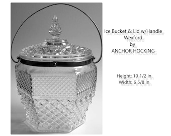 Beautiful  Vintage Wexford Ice Bucket with Lid  by Anchor Hocking -  EXCELLENT - Shipping is FREE