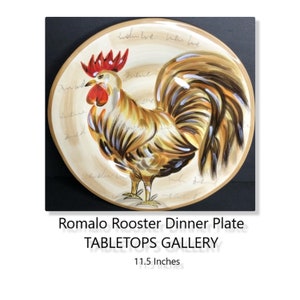 Two Dinner Plates Tabletops Gallery ROMALO ROOSTETR 11.5&quot;  Free Shipping - Beautiful - EX Condition