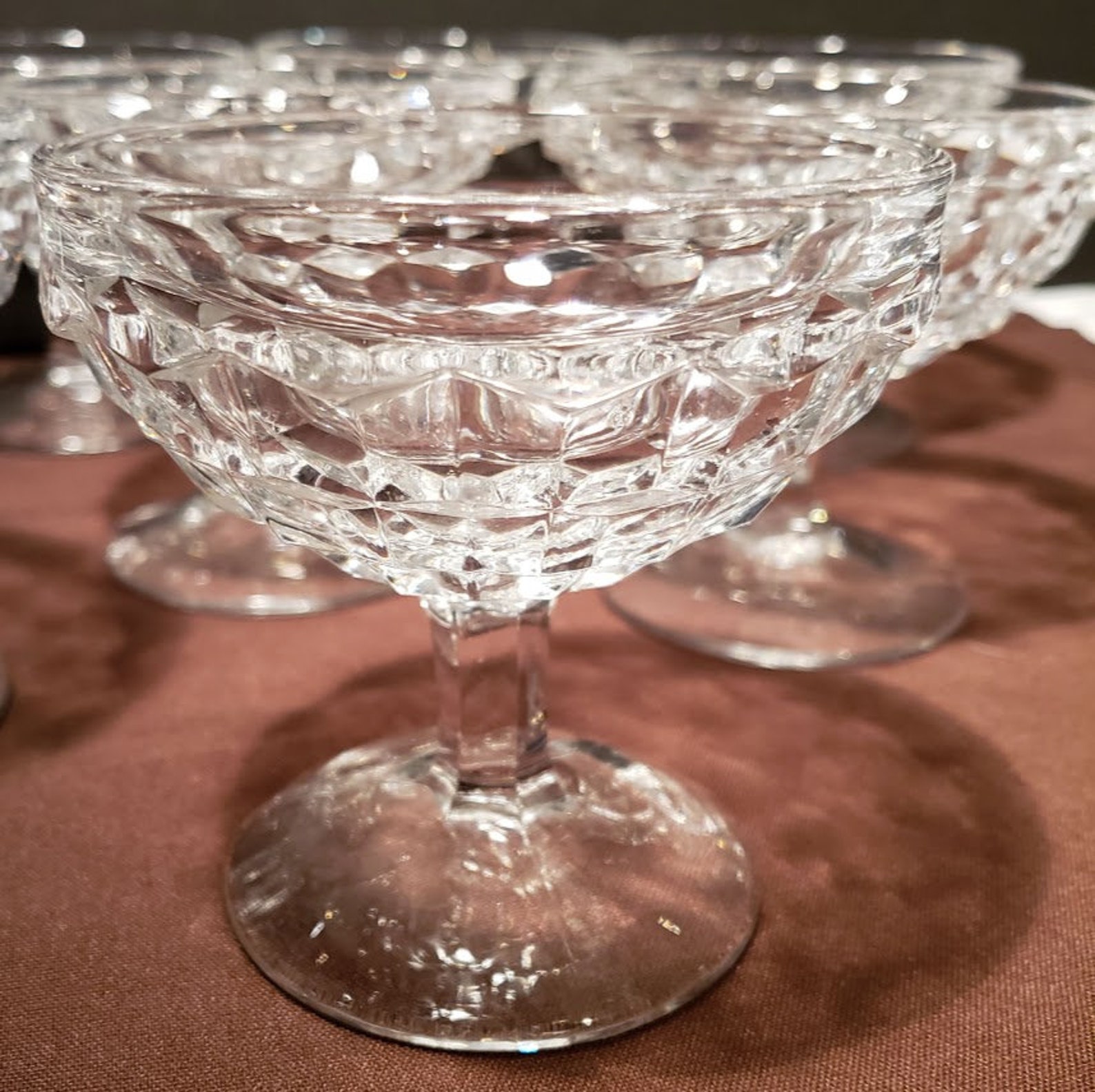 8 Vintage American Clear Fostoria Low Sherbet Value 68 Dollars Etsy