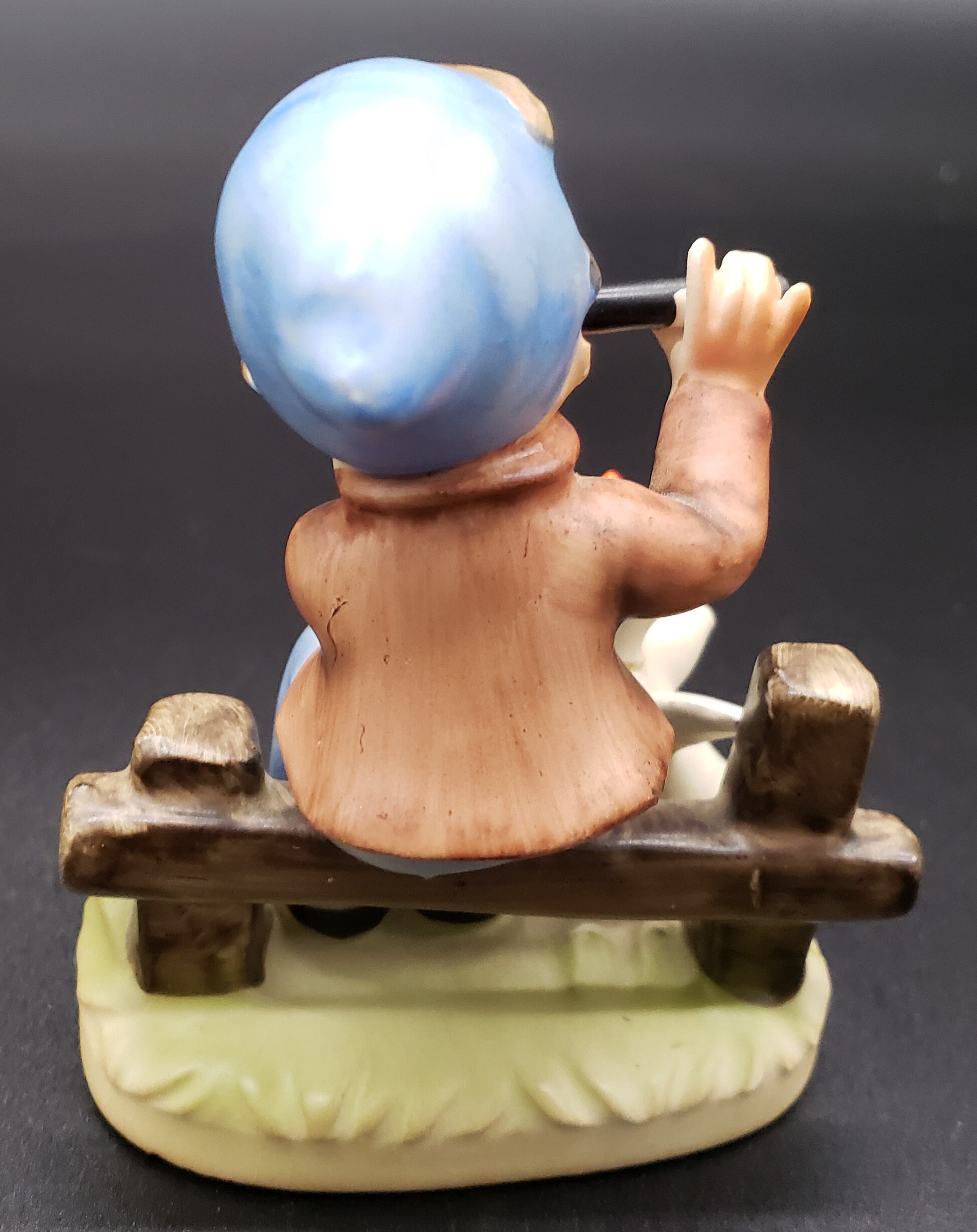 Two Vintage 1970 Napaco Figurines C 7655 Children Playing Flute