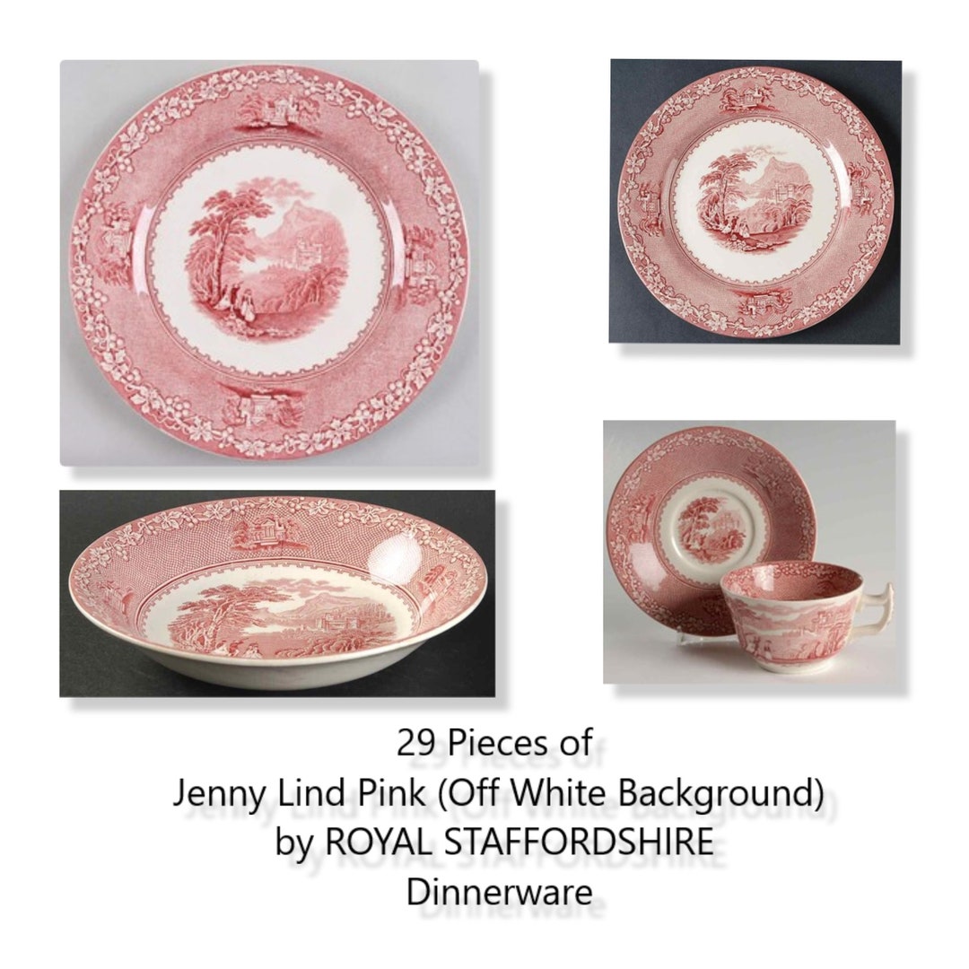 24 Pcs. Jenny Lind STAFFORDSHIRE Vintage Dinnerware - Dinner