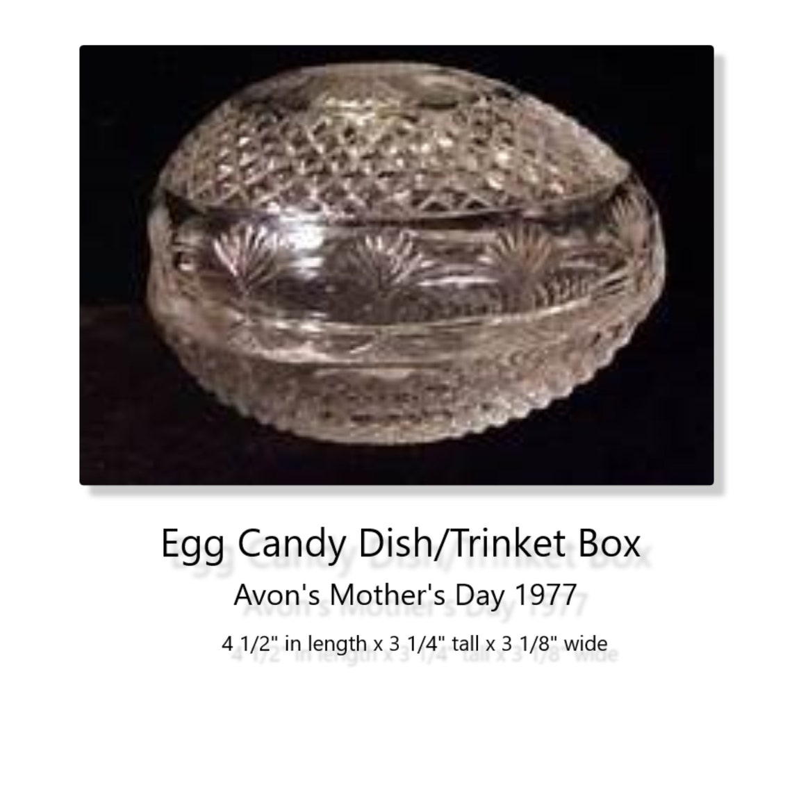 Avon Easter Pressed Glass Crystal Clear Candy Dish Mothers Etsy