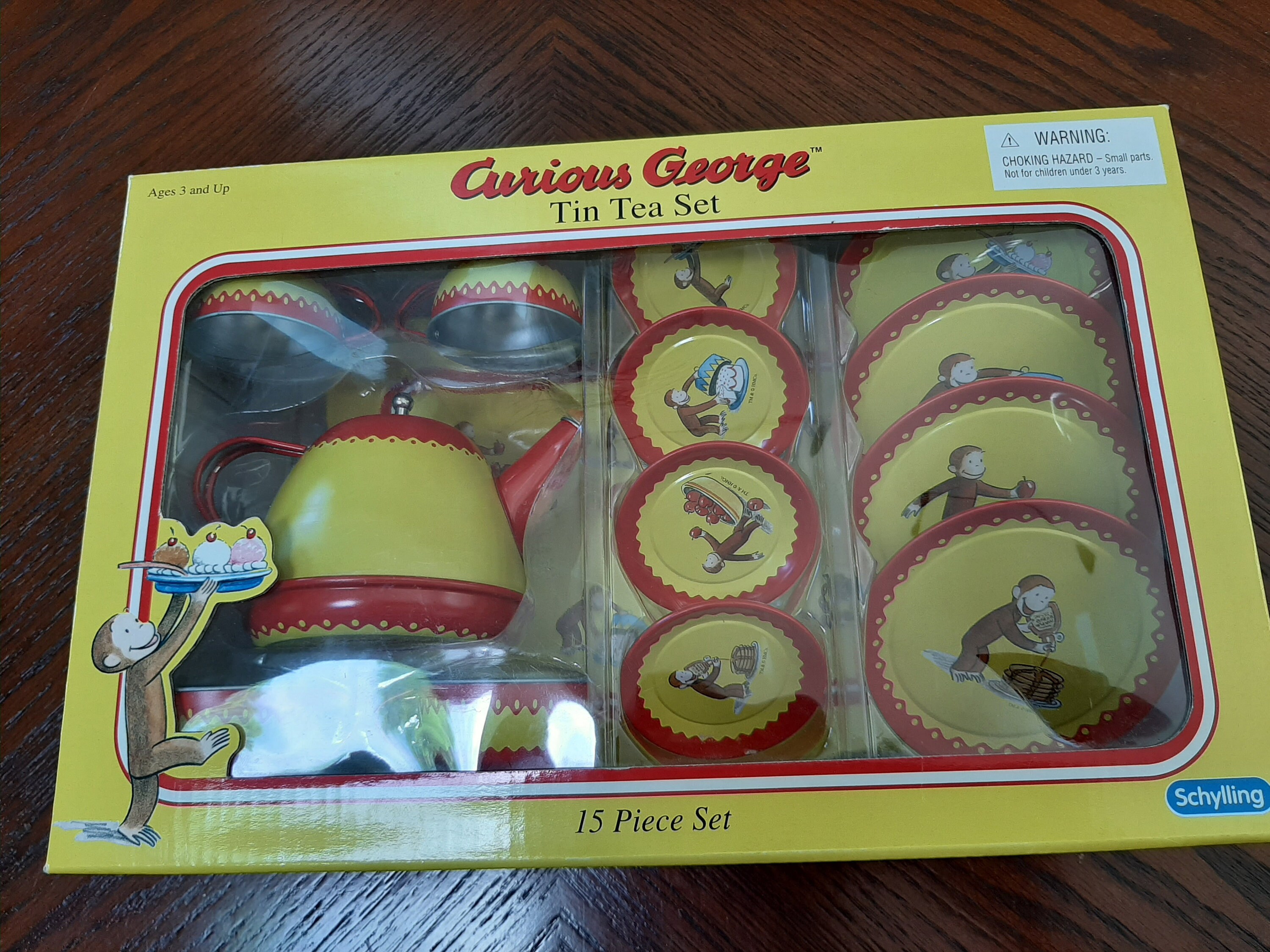 curious george tin tea set