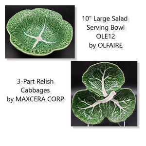 Olfaire MAJOLICA Keramik Grünkohl 10 &quot;Servierschüssel * Maxcera 3-teiliges Cabbage Relish Dish - KOSTENLOSER Versand - Ausgezeichnet!