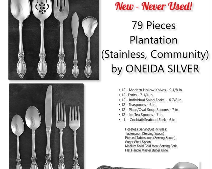 79 Pcs. Plantation (stainless, Community) by ONEIDA SILVER * Betty