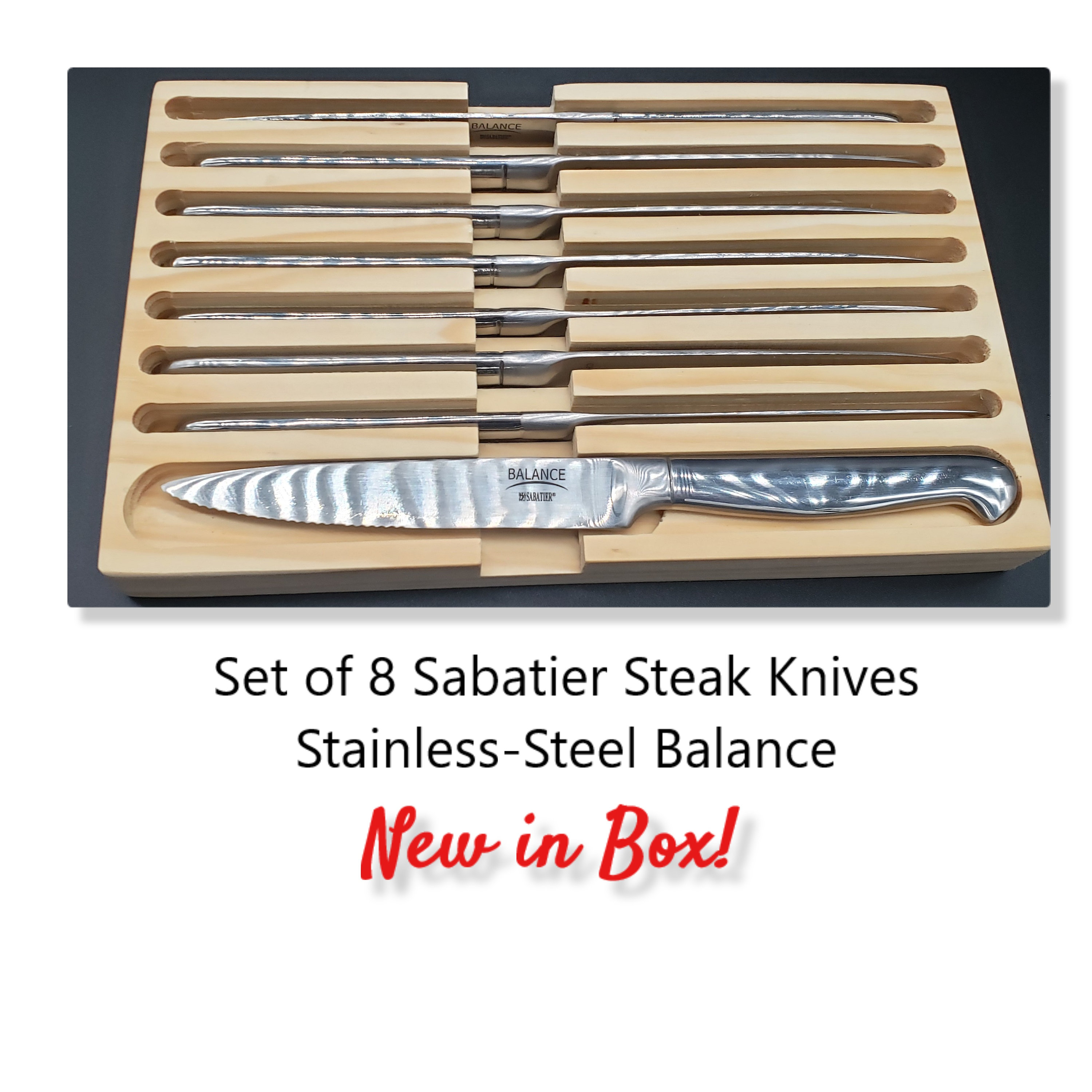 Sabatier Stainless-steel Balance Steak Knives Set of 8 New 