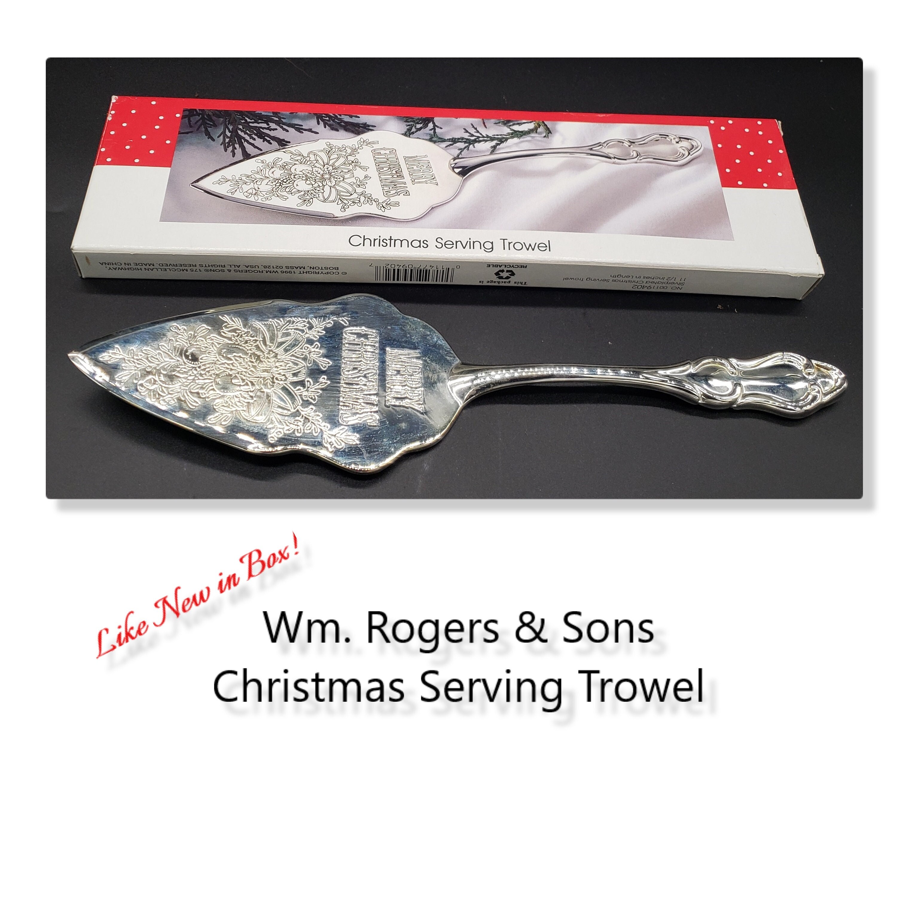 クリスマスサービングトロウェル、Wm. Rogers & Son製、銀メッキ、1996