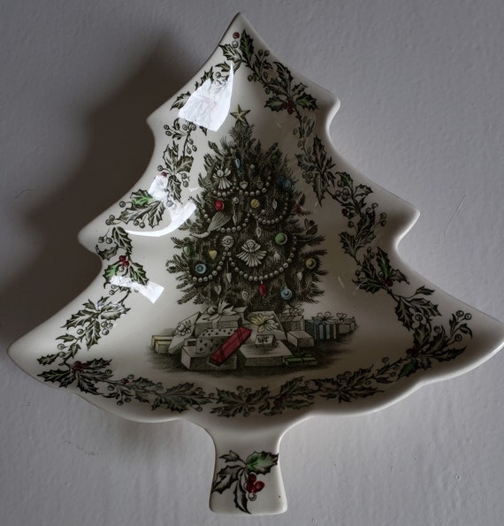Johnson Bros クリスマスディッシュ Merry Christmas Dish English Johnson Brothers Coaster 1960s Brown