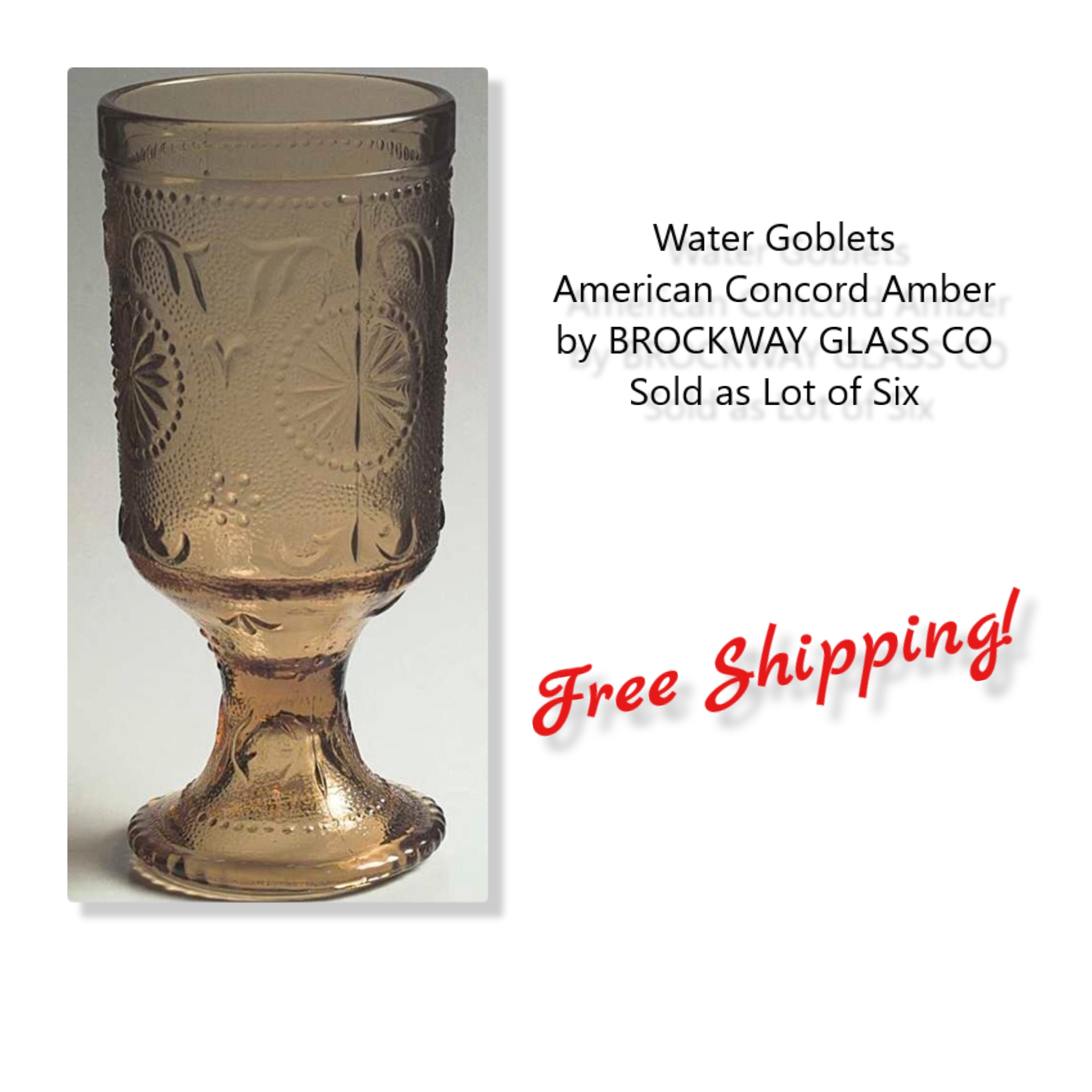 Lot De 4 Gobelets En Verre Ambré Vintage - Verres à Vin Style Classique - Service 4 Pers