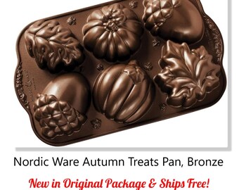 Nordic Ware Fall Harvest Collection * Autumn Treats Pan *Non-stick * Excellent - Ships FREE! * 3 Cups