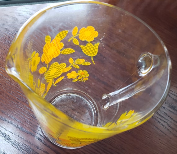 Vintage Mid Century Checkered Flower Power Retro Green Orange