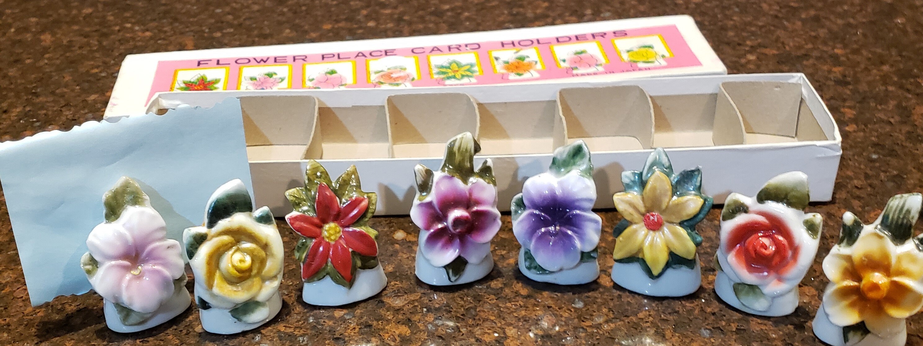 Set of Eight Flower Place Card Holders Made in Japan NIB Etsy Singapore