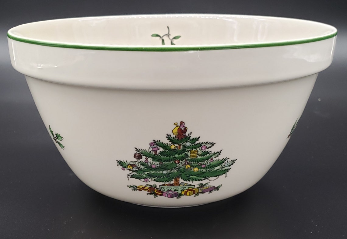 2008 Spode Christmas Tree 8 x 4 Serving Bowl Green Etsy
