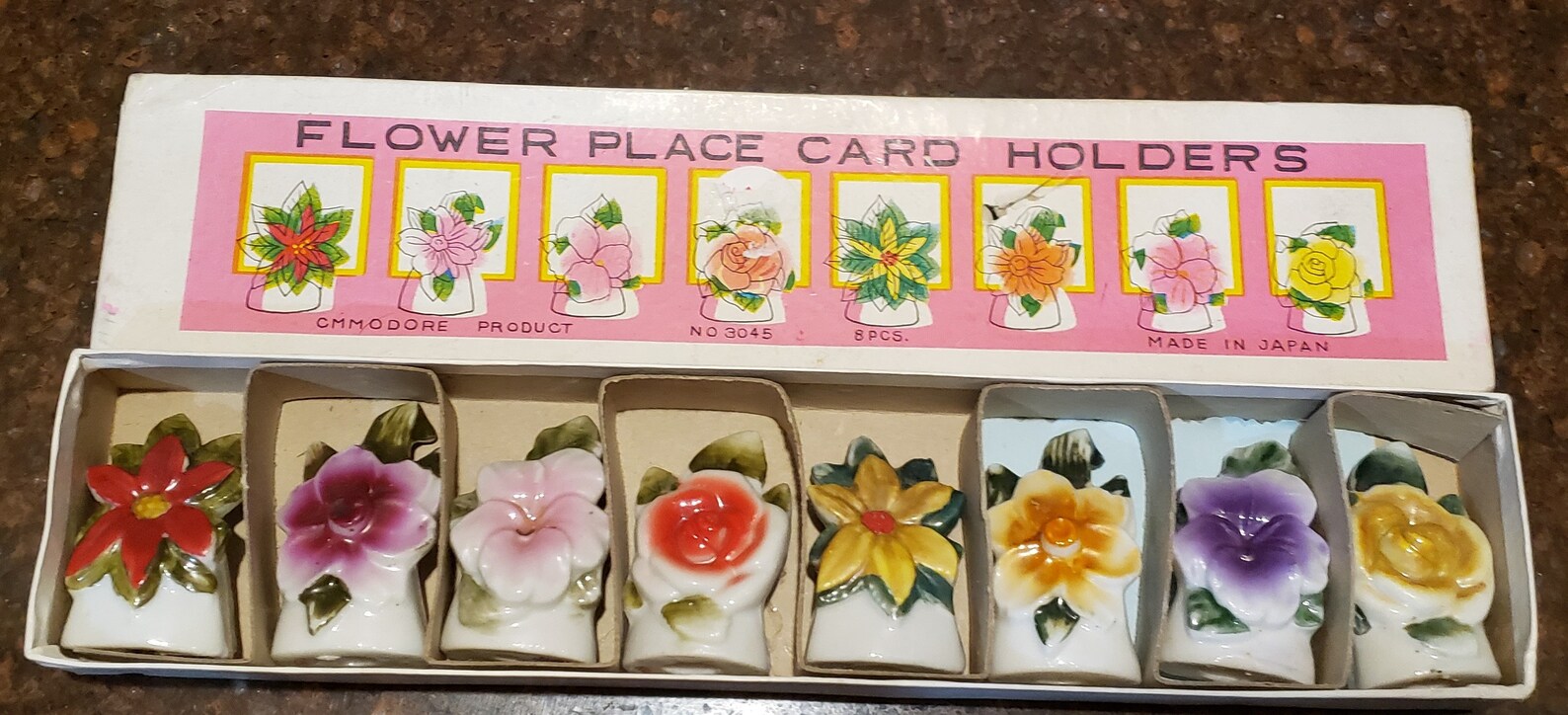 Set of Eight Flower Place Card Holders Made in Japan NIB Etsy