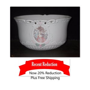 Vintage Precious Moments Figurine Porcelain Decorative 8" Bowl ~ Planter Dated 1994 NIB