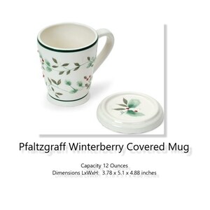 Winterberry by Pfaltzgraff Covered Mug in Very Fine Preloved Condition  - FREE Shipping!
