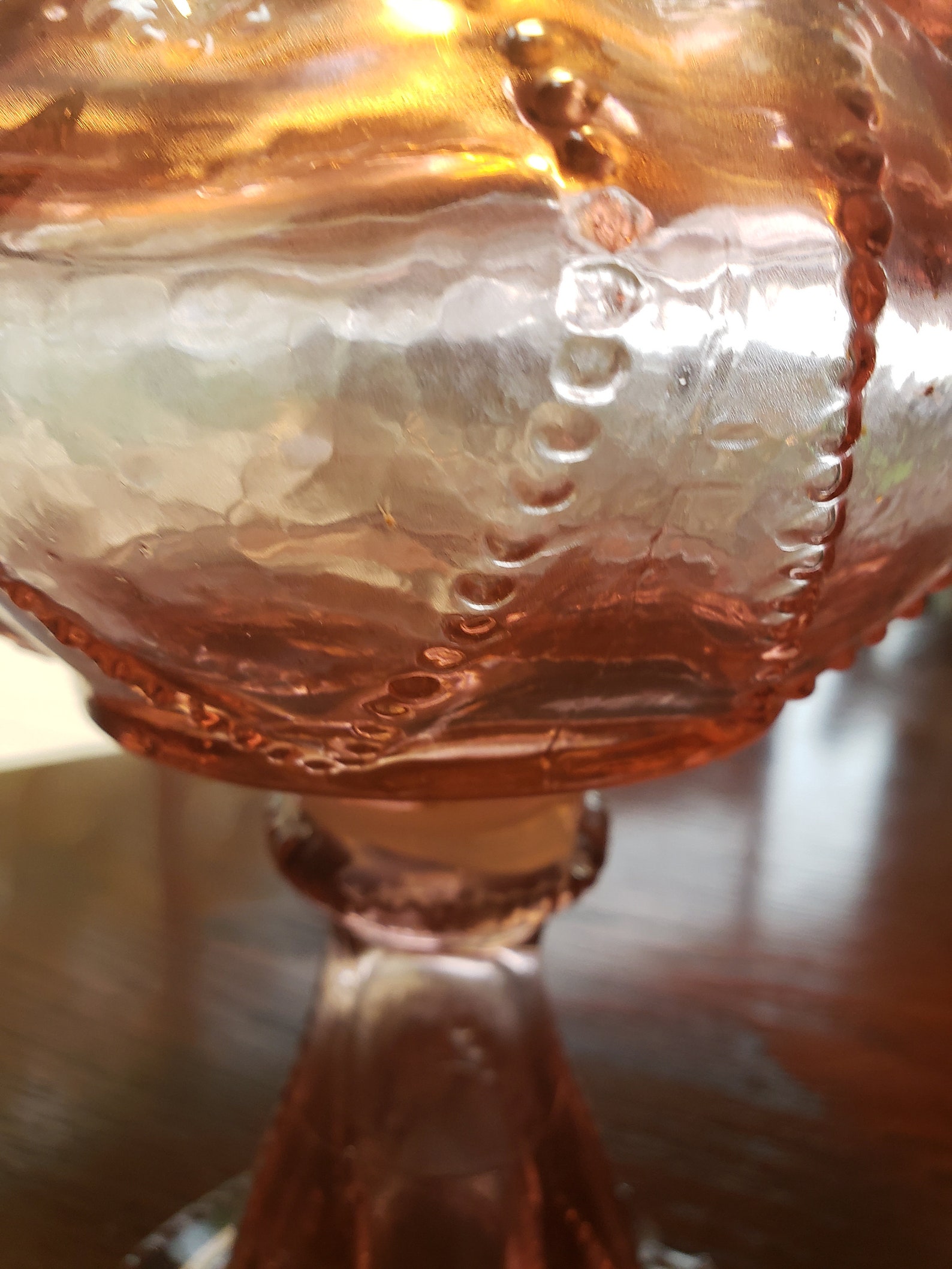 Vintage Pink Depression Glass Hurricane Lamp W. Shade 1980 Etsy