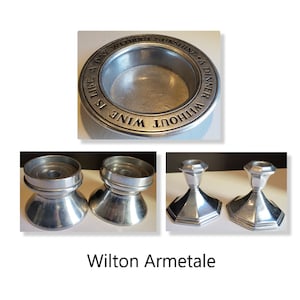 Vintage WILTON ARMETALE Choice:  Two Pairs of Candle Holders - Pillar - Taper - Colonial & Wine Coaster