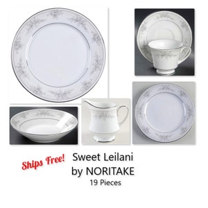 15 Pieces Vintage Sweet Lielani by Noritake * Dinner * Salad * Cup Saucer Sets * Creamer * EX * Ships Free* Buy 1 Group or All