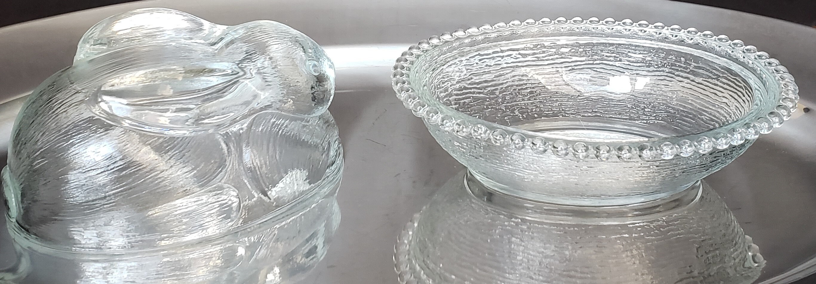 Rabbit Candy Dish & Lid Candlewick EXCELLENT Easter Decor Etsy