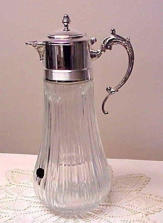 Vintage Godinger Cut Crystal Pitcher Decanter Carafe with Ice Etsy