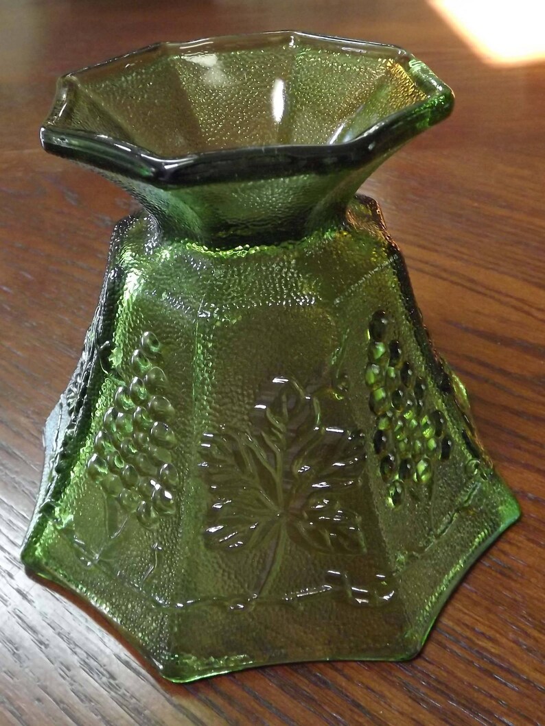 Two Vintage Avocado Green Planters Vases Candy Dish Compote Etsy