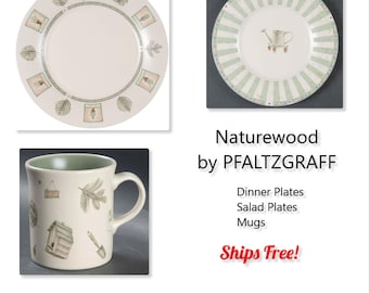 Naturewood by Pfaltzgraff  Dishes -  Dinner Plates -  Salad Plate -  Mugs - EX - Ships FREE