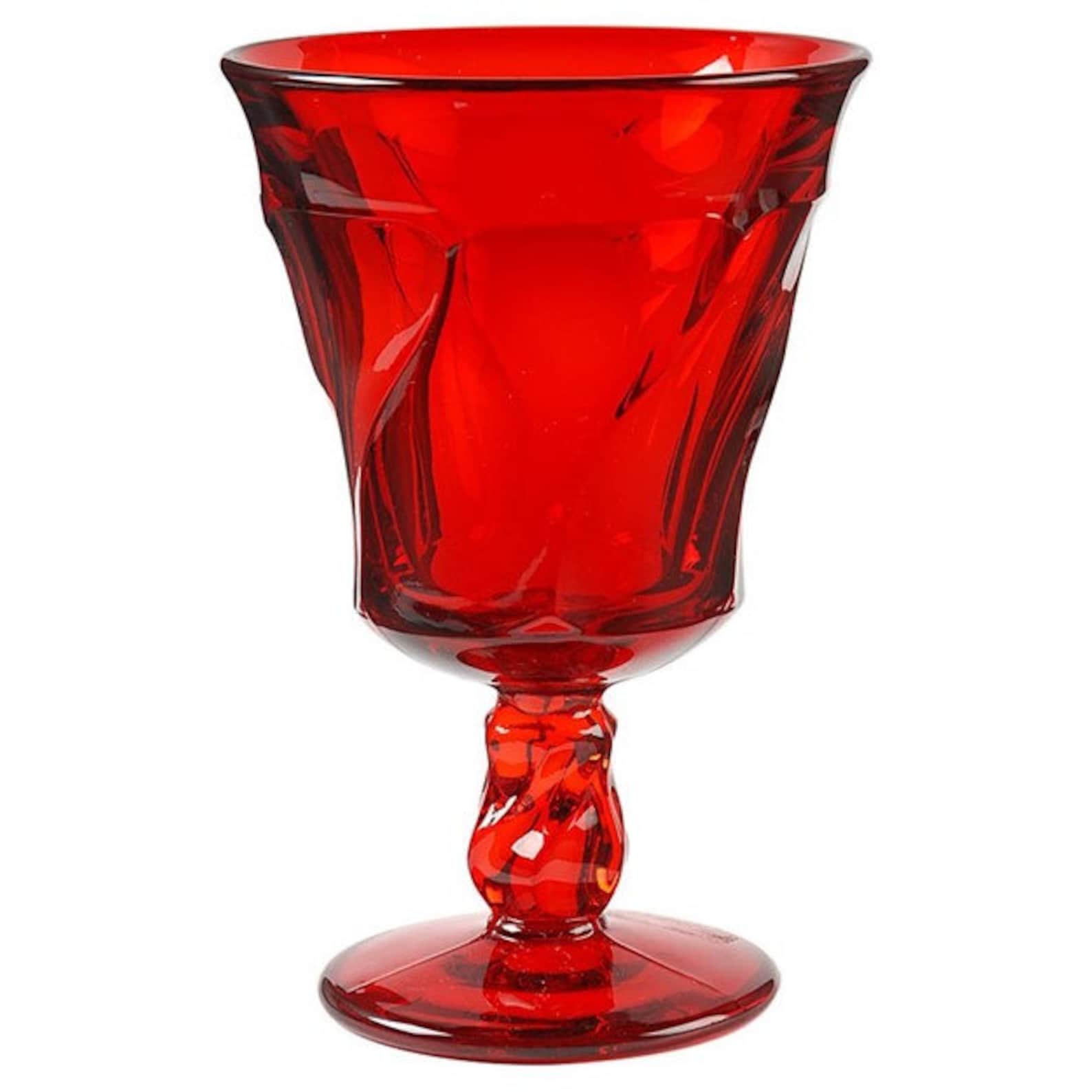 Ruby Red Jamestown Water Goblets Excellent 130 Dollar Etsy