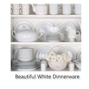 Beautiful White Dinnerware & Accent Pieces  to Compliment Any Table or Household Decor Set LOOK - EXCELLENT!