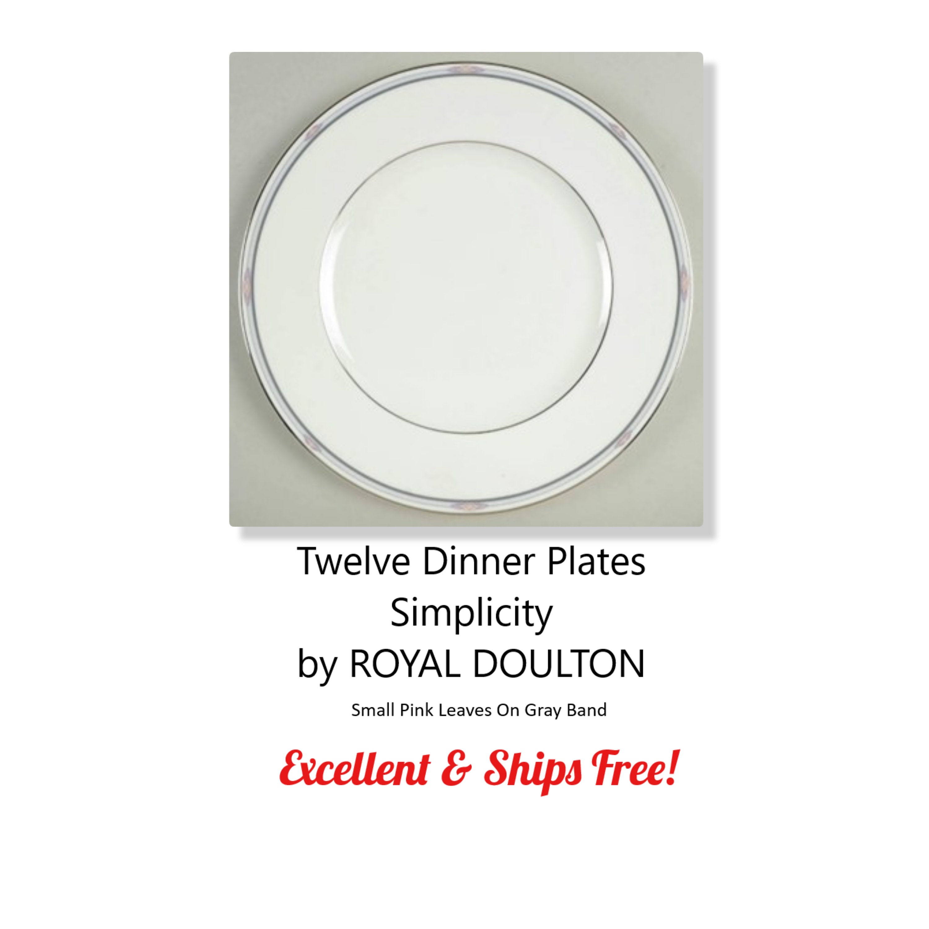 ロイヤルドルトンのシンプリシティ柄ディナープレート8枚セット