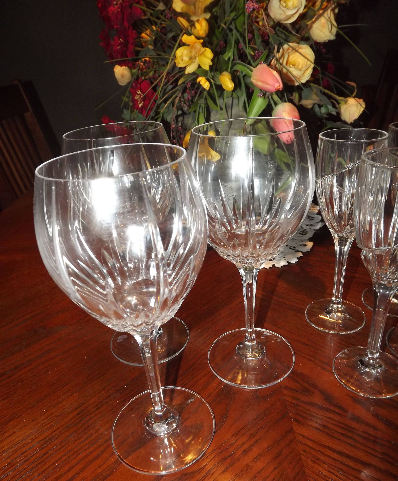 Seven Wine 3 Heavy Huge Glasses and 4 Heavy Wine Glasses Etsy