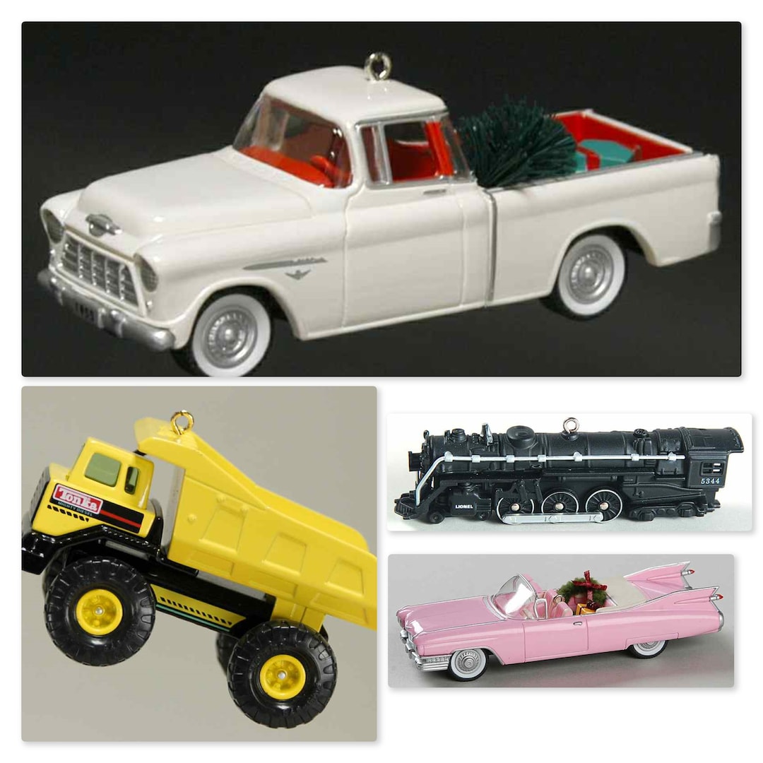 1996 Christmas Hallmark Collectable Ornament Series 1959 Cadillac Tonka Dump Truck